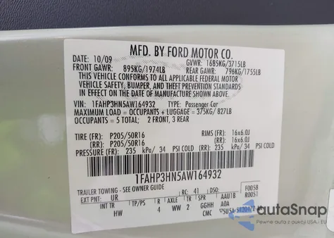 2010 Ford Focus Sel from USA, damaged, VIN 1FAHP3HN5AW164932